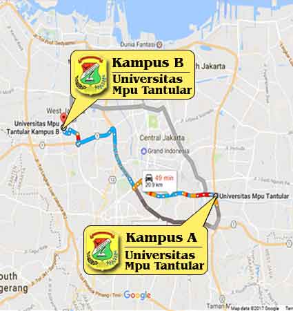 Location Map (Google Map) Universitas Mpu Tantular Jakar Afternoon Evening Course Stikes Surabaya Pts Ptn